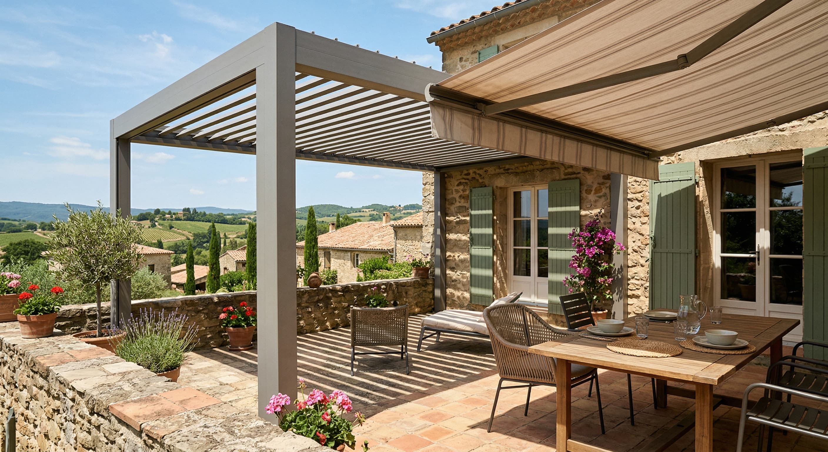 Pergola bioclimatique Bordoux Fermetures Carcassonne